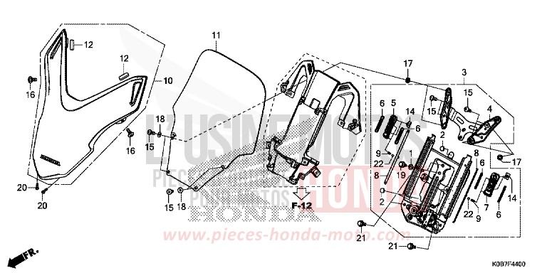 FRONTVISIER/WINDSCHUTZSCHEIBE von Forza 300 MAT PEARL COOL WHITE (NHB44) von 2019